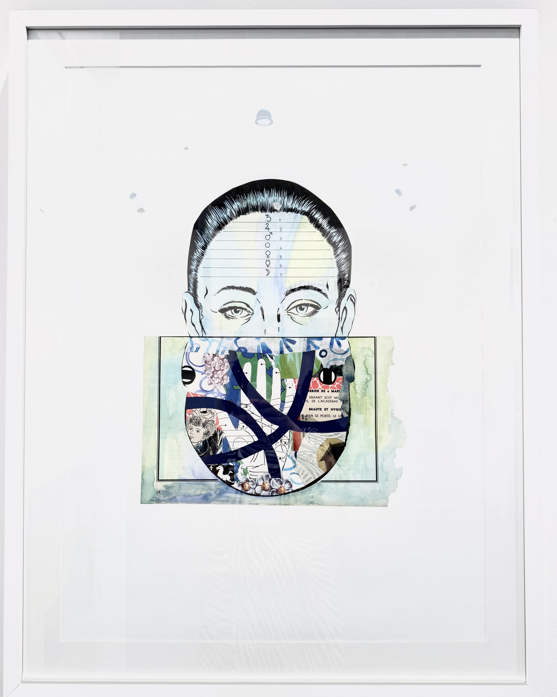 Beauty Full by Lisa Pijuan- Nomura - Limited Edition Print of Collage of a face with abstract patterns and text on a white  and available at SOCIAL SPACE I Holiday Market at Market Box - Strathcona location - November 14 to November 16, 2025background